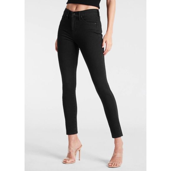 NWT Express Mid Rise Black Extra Supersoft Skinny Jeans SZ 4L